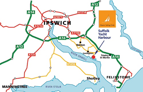 Directions to Classic Sailing Club at Suffolk Yacht Harbout